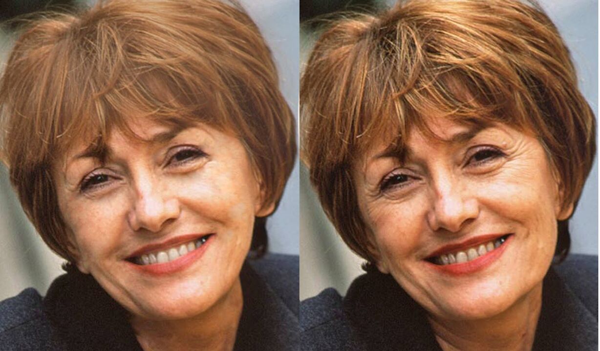 a photo of the face before and after the contour