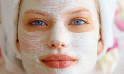 rejuvenating mask on a girl's face